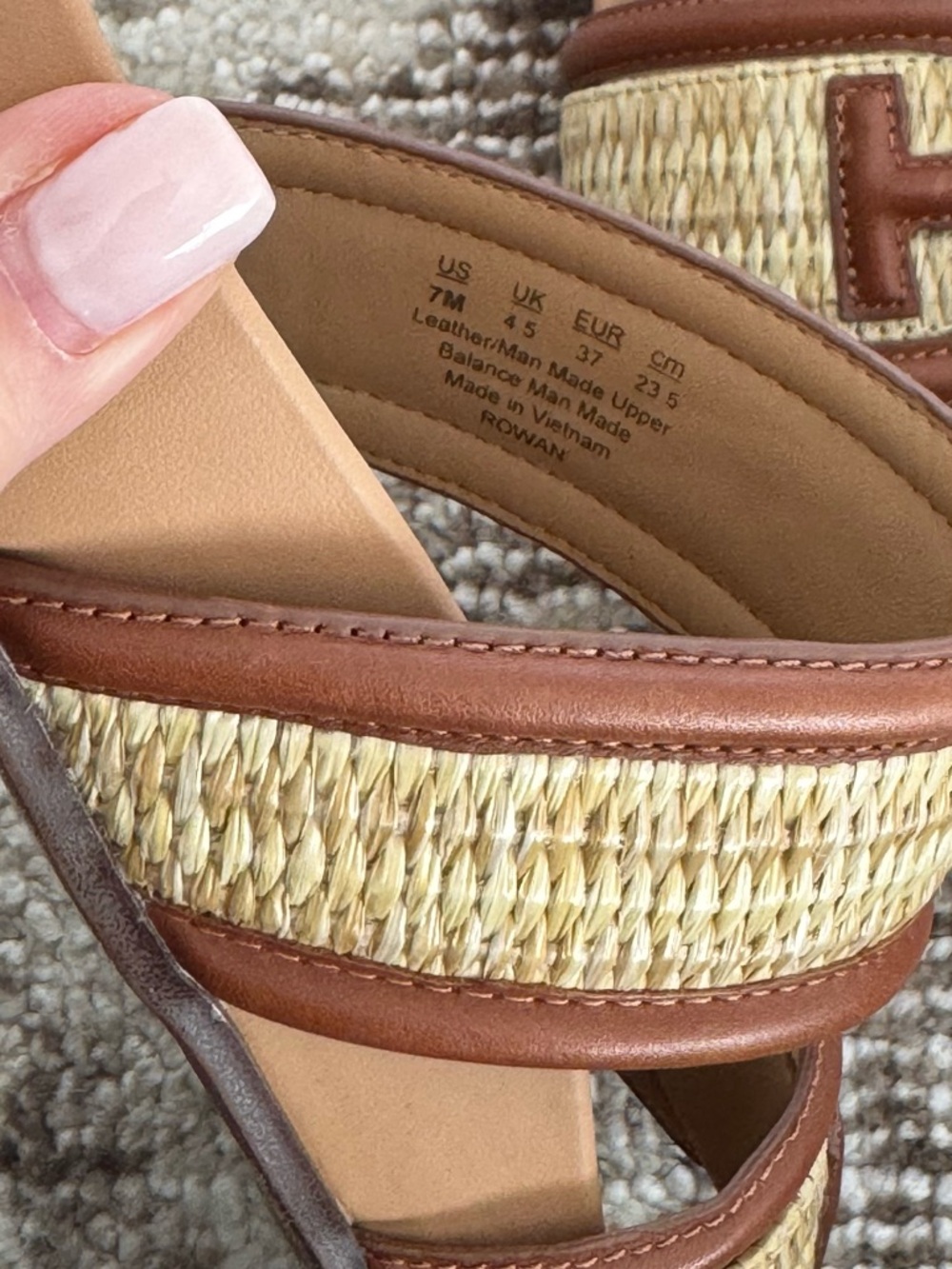 NWOB Sam Edelman Rowan Sandal In Dark Natural / Spiced RU - Picture 6 of 10